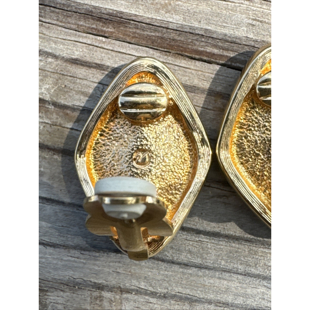 Swarovski Crystal Gold Earrings Clip Large Marquise Shape With Pave *NEW* - Picture 7 of 10